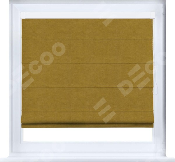 Римская штора «Кортин» кассетная, ткань вельвет светло-коричневый