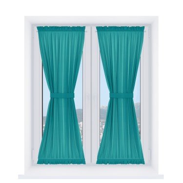 Штора песочные часы «Кортин», ткань блэкаут однотонный бирюзовый