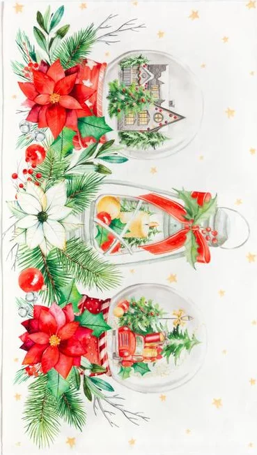 Набор подарочный "Этель" Christmas red flowers, фартук, полотенце, прихватка