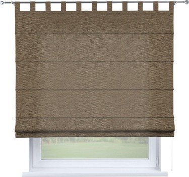 Римская штора на петлях «Кортин», ткань лён светло-коричневый