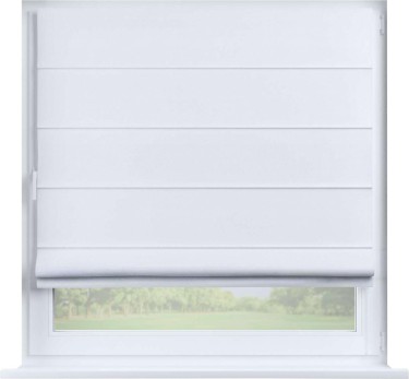 Римская штора «Кортин» на створку, ткань вельвет белый