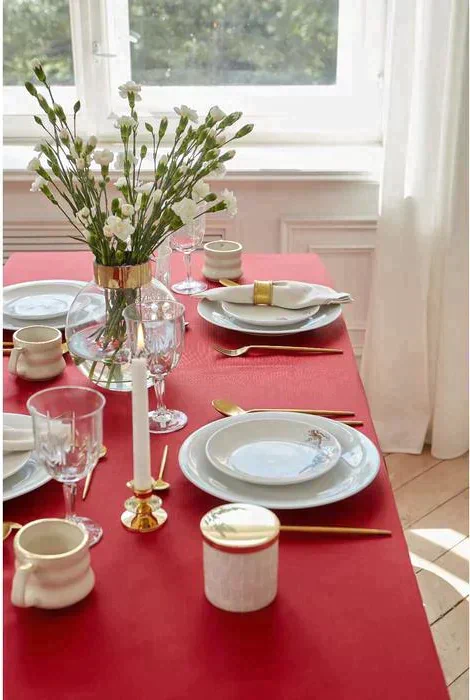 Скатерть "Этель" Elegance 150*180 +/-3см, цв.бордовый, пл. 192 г/м2, хл с ВГМО