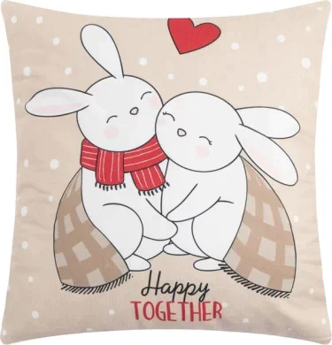 Наволочка на подушку Этель "Happy together", 40*40 см, 100 п/э, велюр