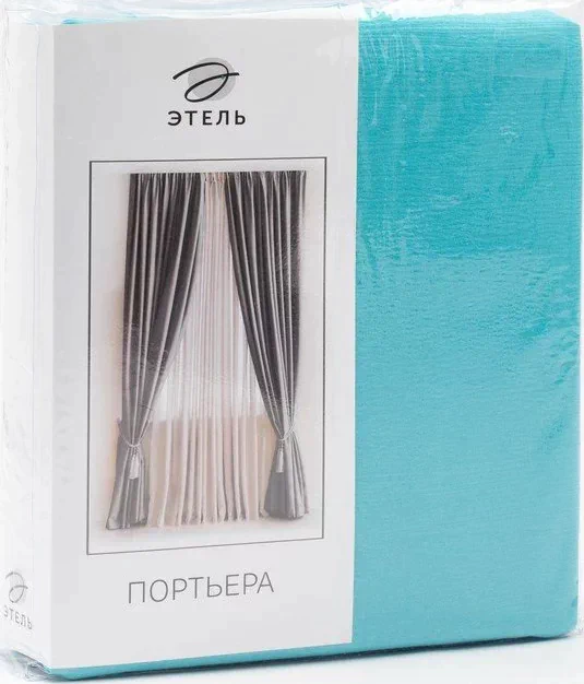 Штора портьерная "Этель" ширина 135 см, высота 250 см, цвет бирюзовый, матовая