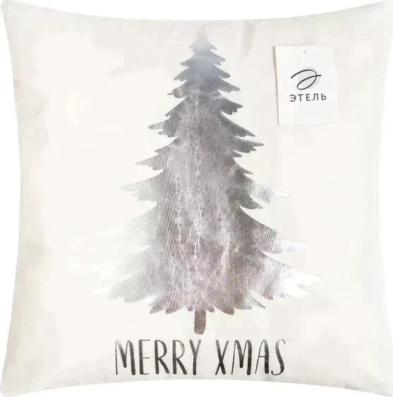 Наволочка Этель "Merry xmas" 40х40 см, 100% п/э, велюр