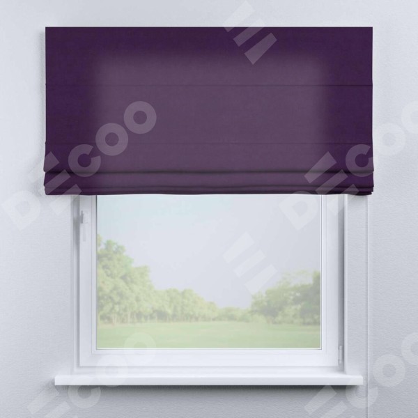 Римская штора «Кортин» для проема, ткань вельвет тёмно-фиолетовый