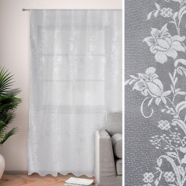 Тюль "Этель" Восточный цветок, 250х250 см с фестоном, 93 г/м²,100% п/э