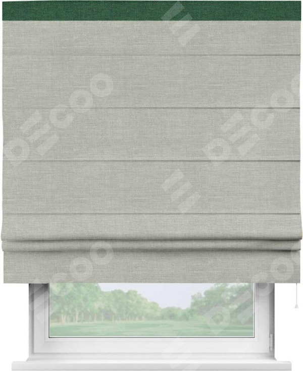 Римская штора «Кортин» с кантом Кинг, для проема, ткань лён серый