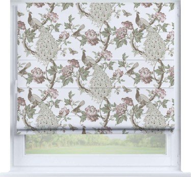 Римская штора «Кортин» на створку «Гордые павлины»