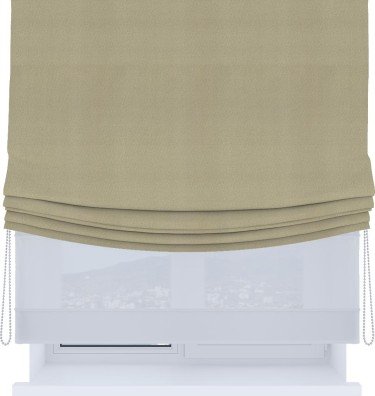 Римская штора «Кортин», день-ночь с мягкими складками, pipa блэкаут светло-бежевый