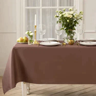 Скатерть "Этель" Cozy 150*110 +/-3см, цв.кофейный, пл. 192 г/м2, хл с ВГМО