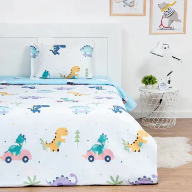 Постельное бельё 1.5сп LoveLife «Динозавры» 143х215 см, 150х214 см, 70х70 см-1 шт, 125г/м2 сатин