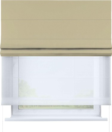 Римская штора «Кортин» день-ночь, ткань блэкаут однотонный, кофейный