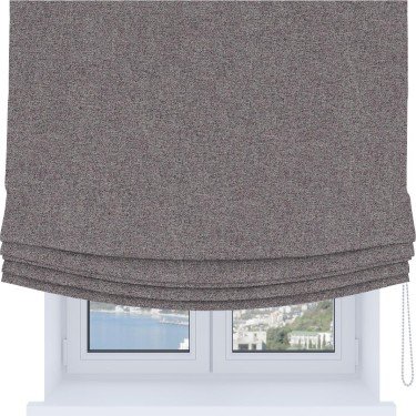 Римская штора Soft с мягкими складками, ткань лён блэкаут сиреневый