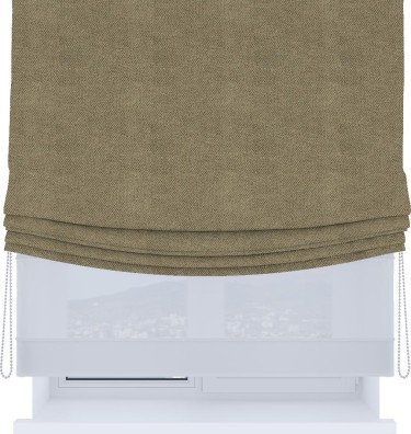 Римская штора «Кортин», день-ночь с мягкими складками, cotton блэкаут бежевый