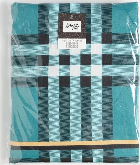 Простыня на резинке LoveLife 180*200*25см, "Holidays", 100% хлопок, сатин, 125г/м²