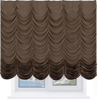 Французская штора «Кортин», софт однотонный бронзовый