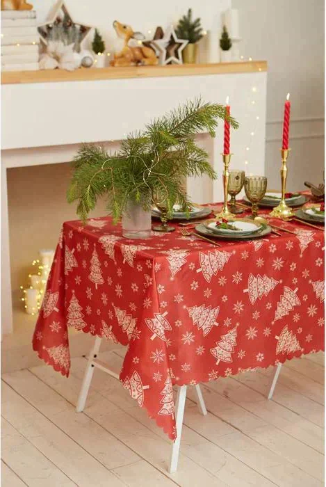 Скатерть Доляна "Ёлочки" 145*260 +/- 2 см, 100% п/э