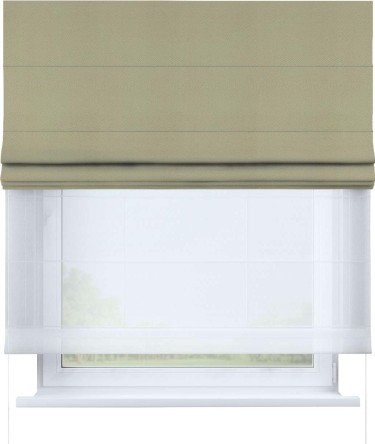 Римская штора «Кортин» день-ночь, ткань блэкаут однотонный, милано капучино