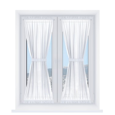 Штора песочные часы «Кортин», ткань лён белый