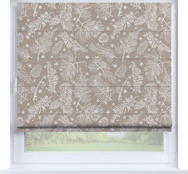 Римская штора «Кортин» на створку «Заснеженный лес»