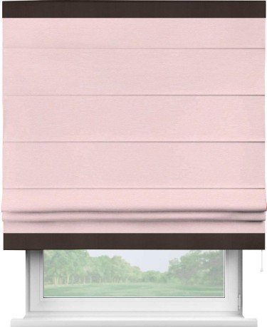 Римская штора «Кортин» с кантом Горизонт, для проема, ткань блэкаут однотонный розовый