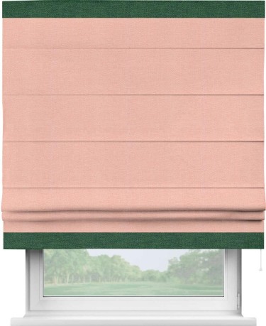Римская штора «Кортин» с кантом Горизонт, для проема, ткань лён розовый