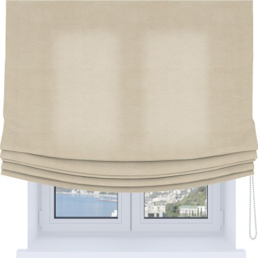 Римская штора Soft с мягкими складками, ткань лён кашемир шампань