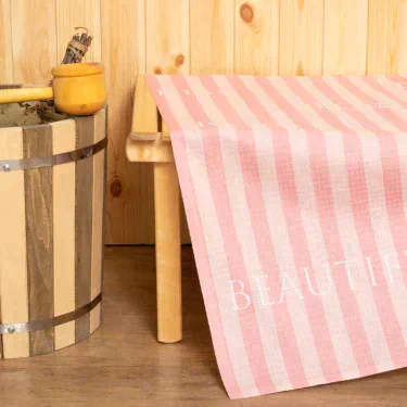 Простыня вафельная для бани Экономь и Я "Girl's secret" 150х180 см, 100% хл, 200 г/м2