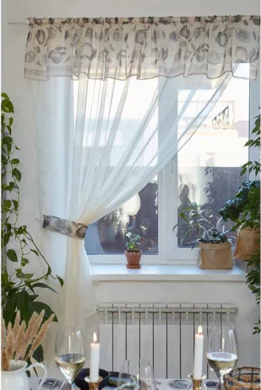 Тюль с подхватом и ламбрекеном "Healthy life" 250х200см, 100% п/э, вуаль