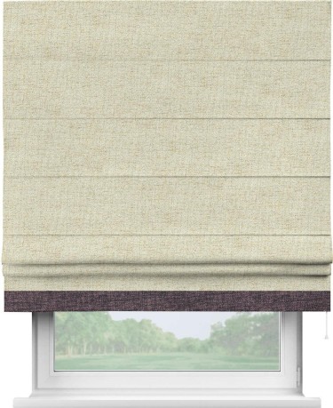 Римская штора «Кортин» для проёма, рогожка димаут золотой песок, с кантом Джестер