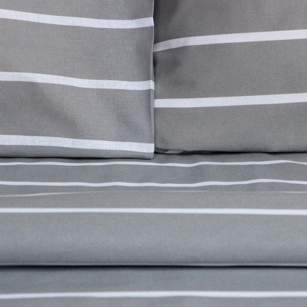 Постельное бельё Этель 1.5сп Gray stripes 143х215см,150х214см,70х70см-2 шт, 100% хлопок,поплин