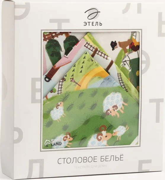 Набор столовый "Этель" Тоскана, скатерть 220х145+/-3см, салф. 40х40 см-12шт, 100% хл