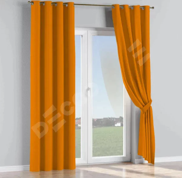 Комплект штор канвас оранжевый, на люверсах