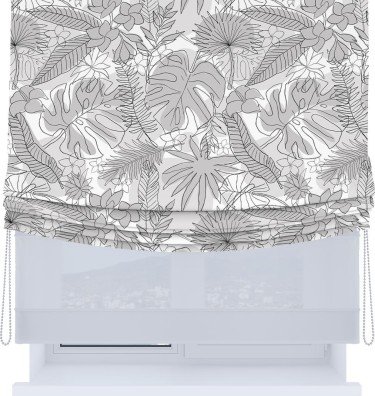 Римская штора «Кортин», день-ночь с мягкими складками, «Тропический лес»