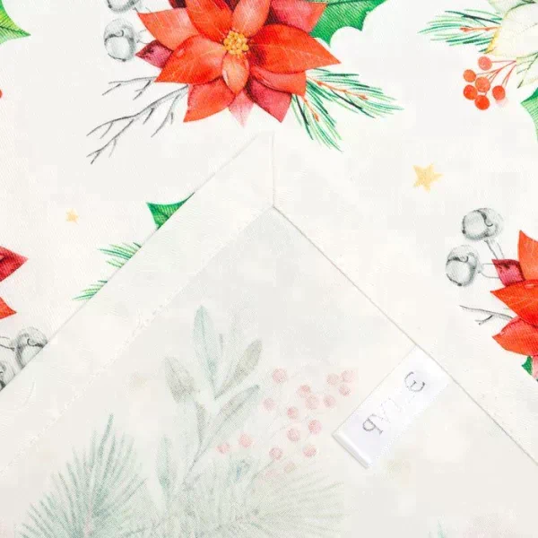 Дорожка на стол "Этель" Christmas red flowers 30х70 см, 100% хл, саржа 190 гр/м2