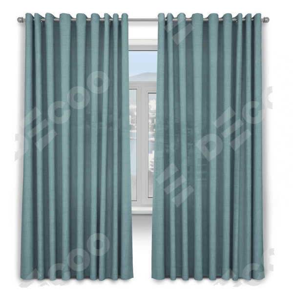 Комплект штор 2 шт, лён, цвет голубой, размер от 45 см