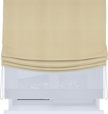 Римская штора «Кортин», день-ночь с мягкими складками, блэкаут однотонный милано латте