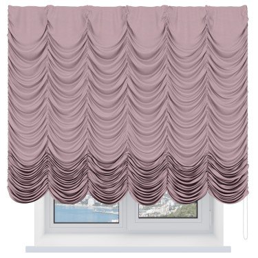 Французская штора «Кортин», вельвет розовая пудра