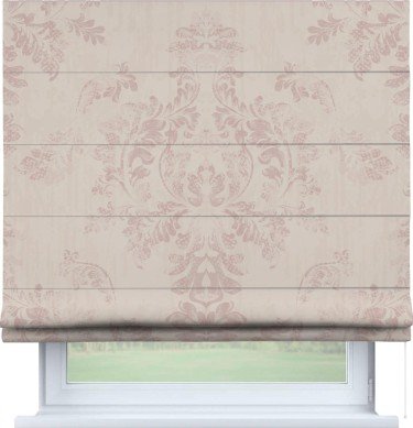 Римская штора «Кортин» для проема «Винтажный узор пудровый»