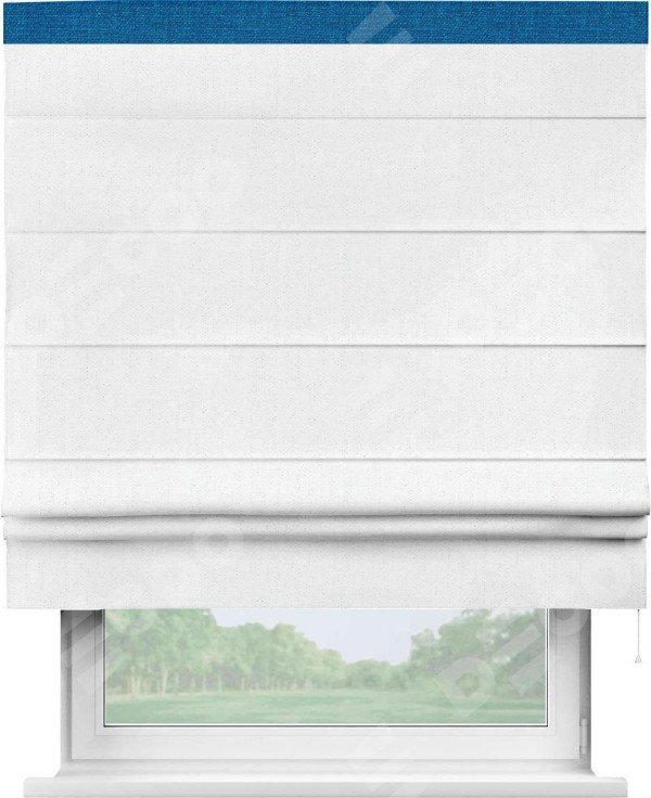 Римская штора «Кортин» с кантом Кинг, для проема, лён белоснежный