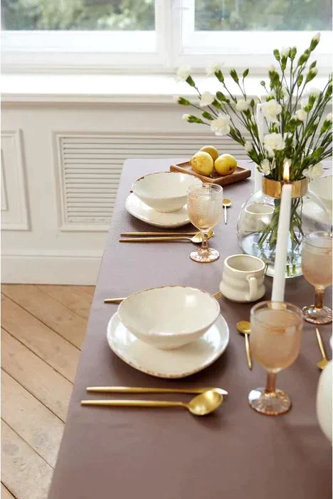 Скатерть "Этель" Elegance 150*250 +/-3см, цв.кофейный, пл. 192 г/м2, хл с ВГМО