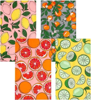 Набор кухонных полотенец Доляна Citrus mix 35х60см-4шт, 100% хл