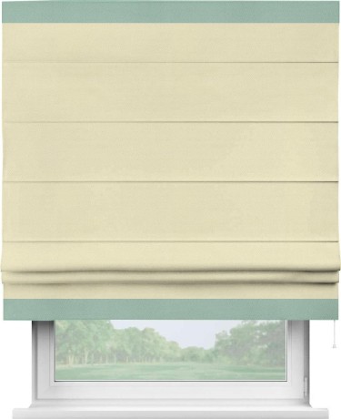 Римская штора «Кортин» с кантом Горизонт, для проема, ткань блэкаут однотонный бежевый