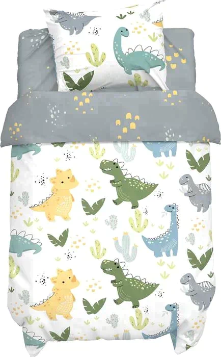 Постельное бельё детское Крошка Я "Little dino", 112х147 см, 60х120+20 см, 40х60 см