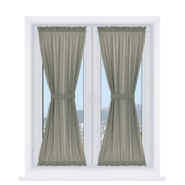 Штора песочные часы «Кортин», ткань блэкаут однотонный серо-зелёный