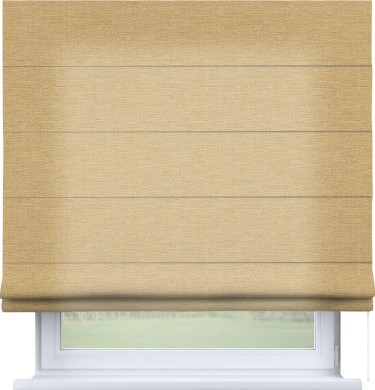 Римская штора «Кортин» для проема, ткань лён тёмно-бежевый