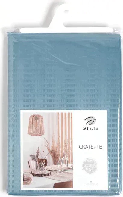 Скатерть Этель Shine 150*180 +/-3см, цв.серо-синий, пл. 192 г/м2, хл с ВГМО