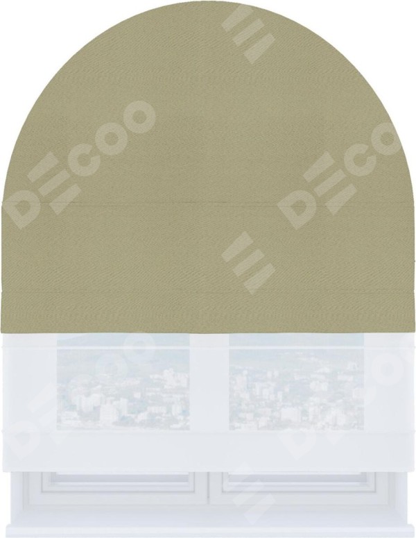 Римская штора «Кортин» день-ночь для арочного проёма, ткань блэкаут однотонный милано капучино