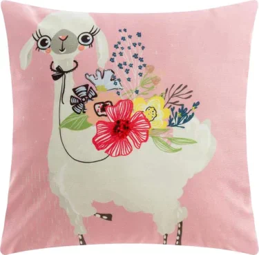 Наволочка Этель "Cute llama" 40 х 40 см, велюр